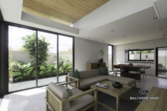 Image 2 from Villa minimaliste d'une chambre avec vue sur l'océan, sur plan, à vendre à Pandawa